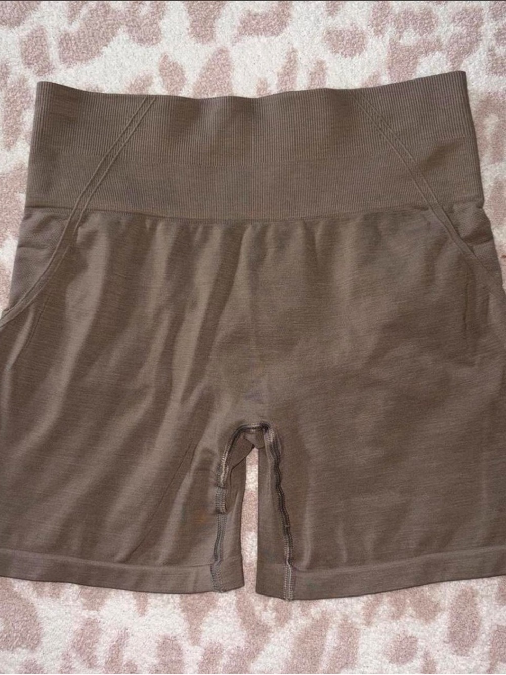 Oner Active Brown High-Rise Seamless Athletic Bike Shorts